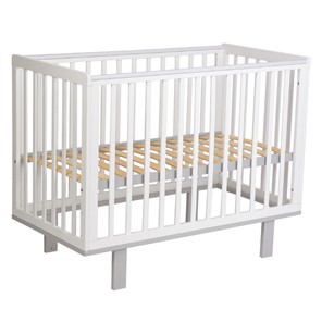 Кровать для новорожденных серия 3400 POLINI Kids Simple 340 Белый / Серый в Ишиме