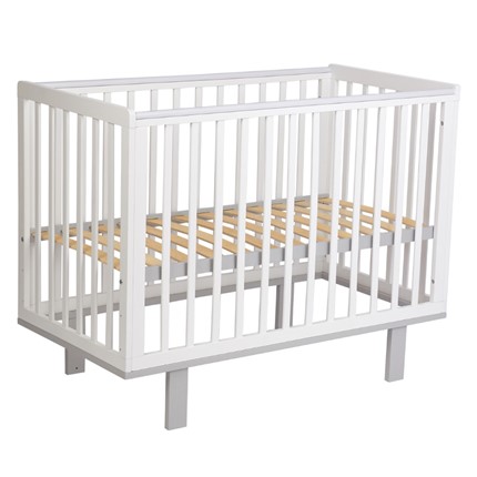 Кровать для новорожденных серия 3400 POLINI Kids Simple 340 Белый / Серый в Заводоуковске - изображение