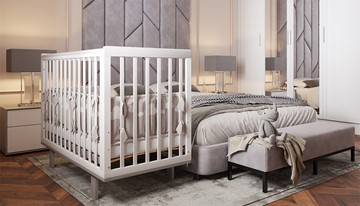 Кровать для новорожденных серия 3400 POLINI Kids Simple 340 Белый / Серый в Заводоуковске - предосмотр 8