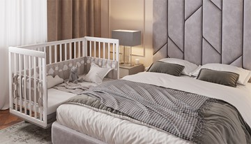 Кровать для новорожденных серия 3400 POLINI Kids Simple 340 Белый / Серый в Тюмени - предосмотр 9