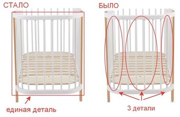 Кроватка в детскую POLINI Kids Simple 350 Белый / Бук в Заводоуковске - предосмотр 16
