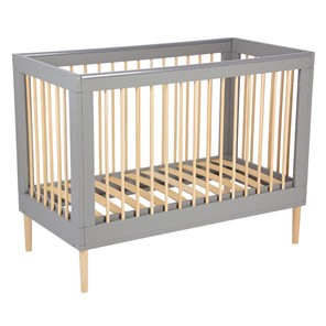 Кроватка в детскую POLINI Kids Simple 360 Серый / Натуральный в Заводоуковске - предосмотр 1
