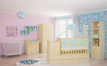 Детская кровать с комодом POLINI Kids Simple 1100 Натуральный в Заводоуковске - предосмотр 3