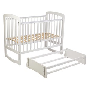 Кроватка для новорожденных с маятником POLINI Kids Simple 304 Белый в Тюмени - предосмотр 1