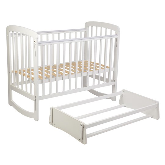 Кроватка для новорожденных с маятником POLINI Kids Simple 304 Белый в Заводоуковске - изображение 1