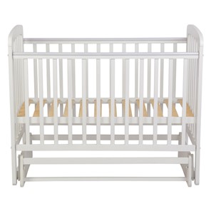 Кроватка для новорожденных с маятником POLINI Kids Simple 304 Белый в Тюмени - предосмотр 3