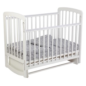 Кроватка для новорожденных с маятником POLINI Kids Simple 304 Белый в Заводоуковске - предосмотр