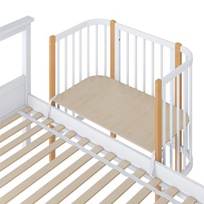 Кроватка приставная POLINI Kids Simple 105 Белый / Бук в Ишиме - предосмотр 3