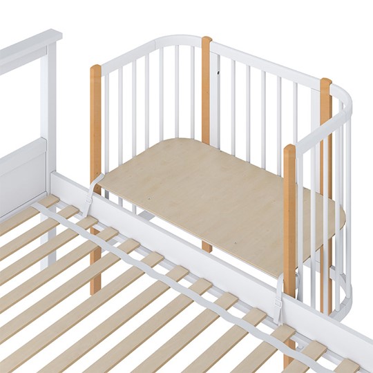 Кроватка приставная POLINI Kids Simple 105 Белый / Бук в Тюмени - изображение 3