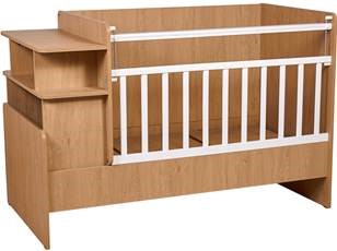 Кроватка-трансформер детская Polini kids Ameli 1150, белый-натуральный, серия Ameli в Тюмени - предосмотр