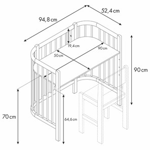 Кроватка-трансформер POLINI Kids Simple 120 Белый / Бук в Ишиме - предосмотр 13