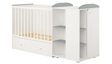 Детская кровать-шкаф с комодом POLINI Kids Ameli 800 Белый / Серый, серия AMELI в Тюмени
