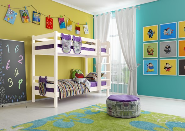 Двухъярусная детская кровать Соня, Вариант 9 Белый в Заводоуковске - изображение