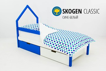 Кровать-домик мини Skogen сине-белый в Заводоуковске - предосмотр