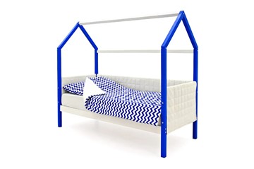 Кровать-домик детская «Svogen сине-белый» мягкая в Заводоуковске
