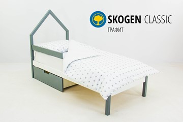 Кровать-домик детская мини Skogen графит-белый в Тюмени - предосмотр