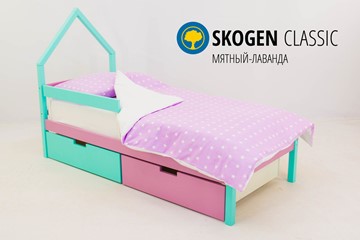 Детская кровать-домик мини Skogen мятный-лаванда в Тюмени - предосмотр