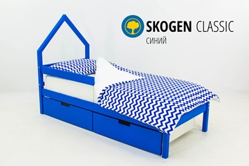 Детская кровать-домик мини Skogen синия в Тюмени