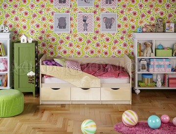 Кровать детская Бабочки 800*1800, Ваниль глянец в Заводоуковске