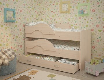 Детская кровать для мальчика Радуга 1.6 с ящиком, цвет Млечный дуб в Заводоуковске