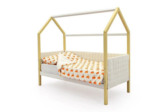 Кровать-домик в детскую «Svogen бежево-белый» мягкая в Заводоуковске - изображение
