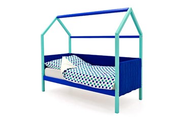Детская кровать-домик Svogen, мятный-синий мягкая в Тюмени