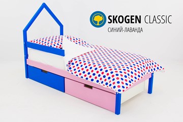 Кровать-домик мини Skogen синий-лаванда в Тюмени