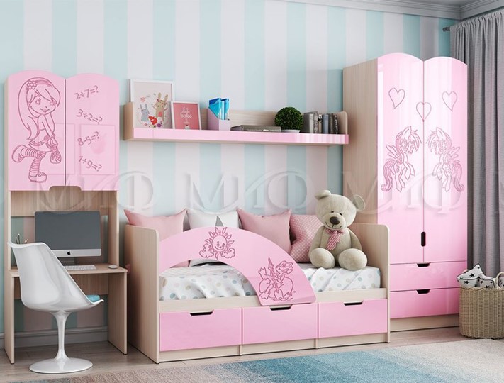 Детская спальня Юниор-3, Розовый металлик в Заводоуковске - изображение