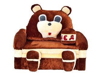Диван детский Медведь с подушкой, ширина 120 см в Тюмени
