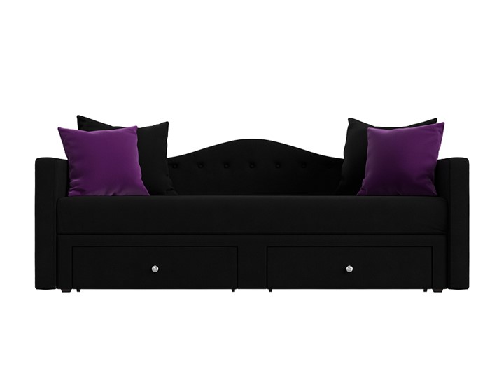 Детский диван Дориан, Черный/Фиолетовый (Микровельвет) в Заводоуковске - изображение 1