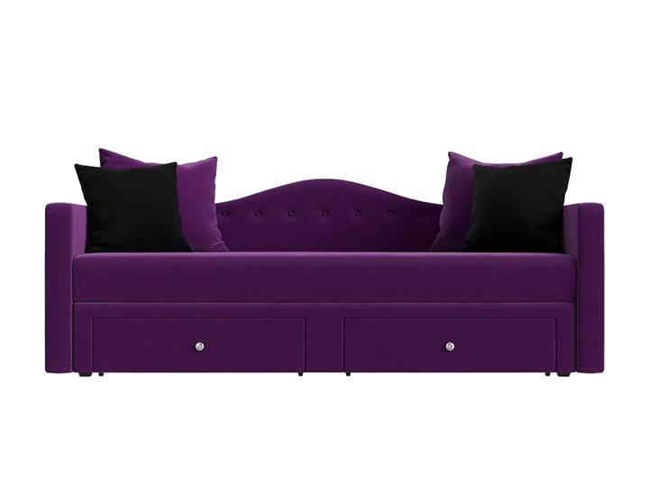 Диван-кровать Дориан, Фиолетовый/Черный (Микровельвет) в Заводоуковске - изображение 1