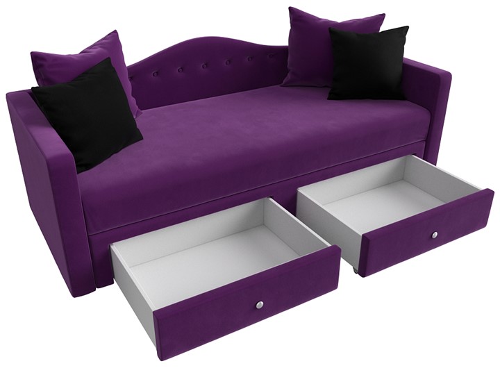Диван-кровать Дориан, Фиолетовый/Черный (Микровельвет) в Заводоуковске - изображение 5