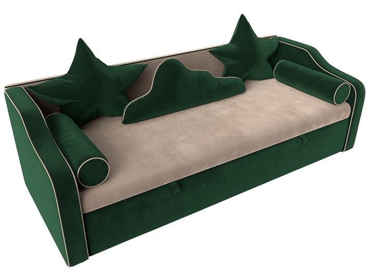 Диван-кровать Рико, Бежевый/Зеленый (Велюр) в Заводоуковске - изображение 4
