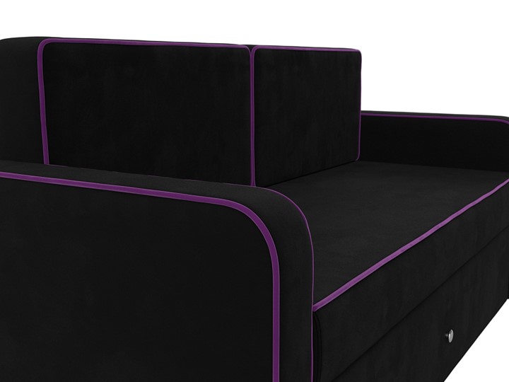 Детский диван-трансформер Смарт, Черный/Фиолетовый (Микровельвет) в Тюмени - изображение 6