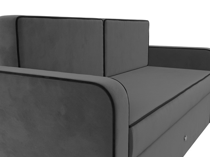 Детский диван-трансформер Смарт, Серый\Черный (Велюр) в Заводоуковске - изображение 6