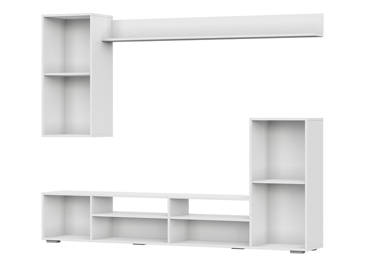 Набор мебели в гостиную МГС-4, белый/белый глянец в Тюмени - изображение 1
