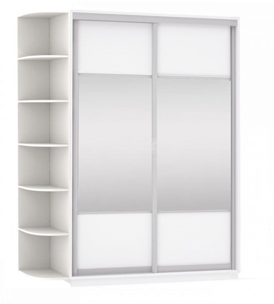 Шкаф двухдверный Экспресс (Комби), со стеллажом 1500x600x2200, белый снег в Тюмени - изображение