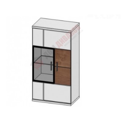 Шкаф навесной со стеклом Корано, правый, Бм.Кор-11, белый экспо/ольха текстурная в Заводоуковске - изображение