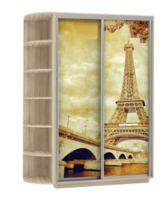 Шкаф 2-х дверный Экспресс 1500x600x2200, со стеллажом, Париж/дуб сонома в Тюмени