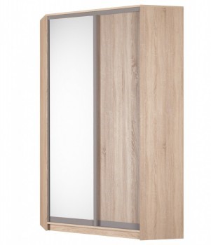 Угловой шкаф Аларти (YA-230х1250(602) (2) Вар. 3; двери D5+D6), с зеркалом в Заводоуковске - изображение