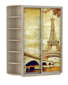 Шкаф 2-дверный Экспресс 1900x600x2400, со стеллажом, Париж/шимо светлый в Тюмени