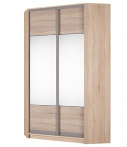 Шкаф угловой Аларти (YA-230х1250(602) (2) Вар. 4; двери D3+D3), с зеркалом в Заводоуковске
