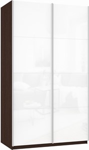 Шкаф 2-дверный Прайм (Белое стекло/Белое стекло) 1200x570x2300, венге в Заводоуковске