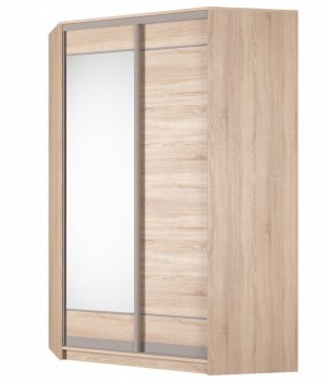 Угловой шкаф Аларти (YA-230х1400(602) (10) Вар. 5; двери D1+D2), с зеркалом в Заводоуковске - изображение