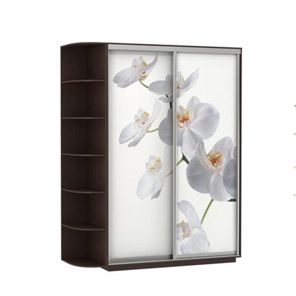 Шкаф-купе Экспресс 1900x600x2200, со стеллажом, Орхидея белая/венге в Тюмени - изображение
