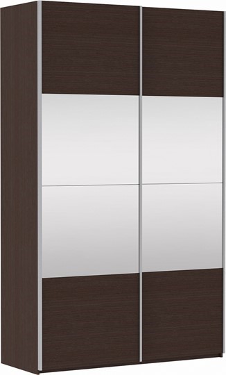 Шкаф двухдверный Прайм (ДСП/Зеркало) 1400x570x2300, венге в Заводоуковске - изображение 2
