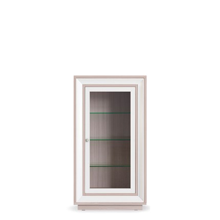 Шкаф низкий  (1 стеклодверь) Прато 776, Ясень светлый \ жемчуг в Тюмени - изображение