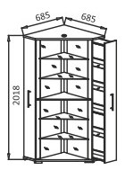 Угловой шкаф Витрина - 2 в Ишиме - изображение 2
