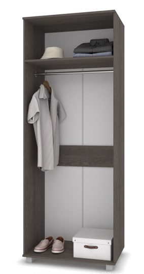 Распашной шкаф В-21, Серый дуб/Белый в Заводоуковске - изображение 1