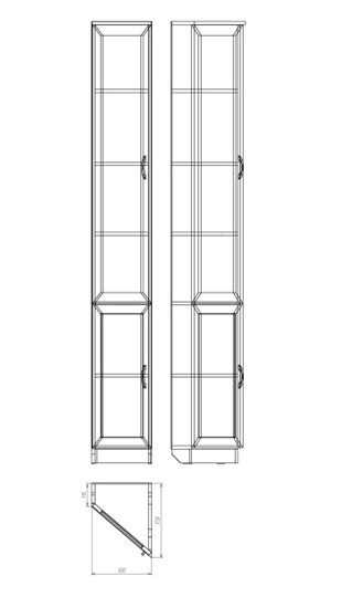 Шкаф распашной 209 левосторонний, цвет Дуб Сонома в Заводоуковске - изображение 1
